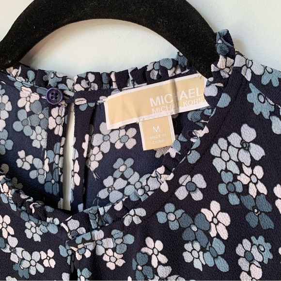 SIZE M MICHAEL KORS COLD SHOULDER FLORAL ROMPER KEYHOLE BACK LONG SLEEVE - Picture 4 of 11